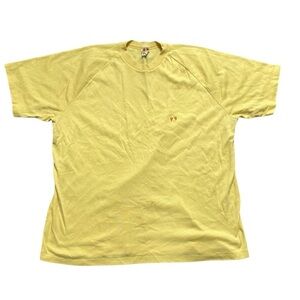 Vintage 80’s Hang Ten XL Surf Logo Canary Yellow SoCal Skate Hippy Tee T-Shirt